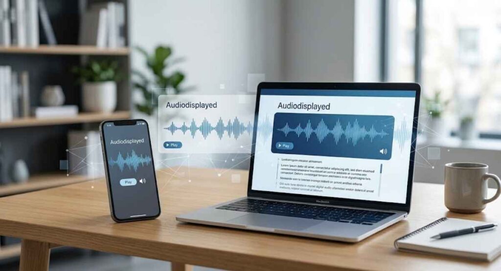 What is Audiodisplayed meaning shown in a digital audio interface